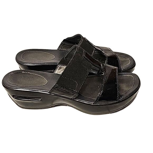 Sandals by Cole Haan Platform Black and Patent Look Comfort Soles Size 8 - Picture 2 of 7